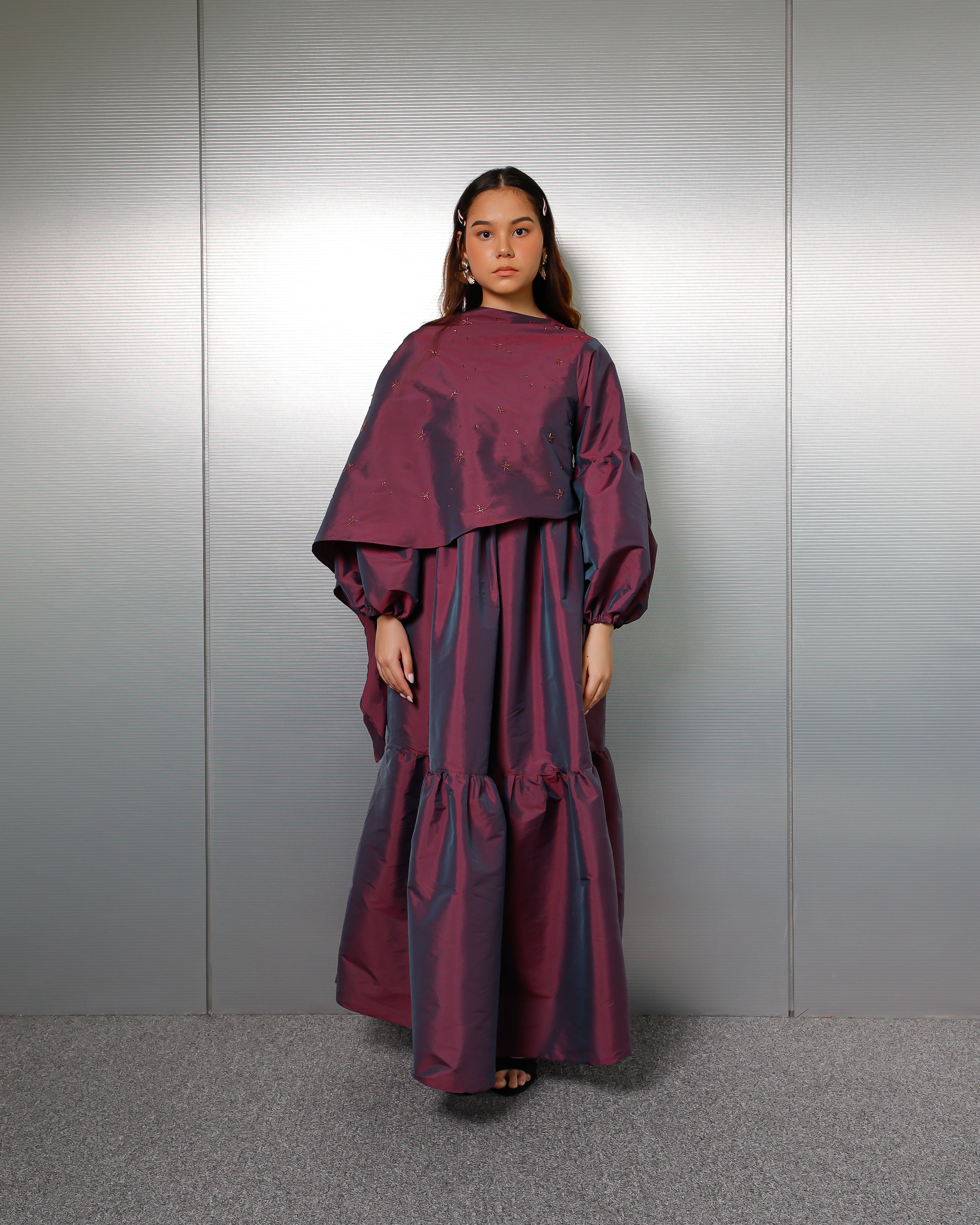LAIL PURPLE STACK DRESS Nahid Studio