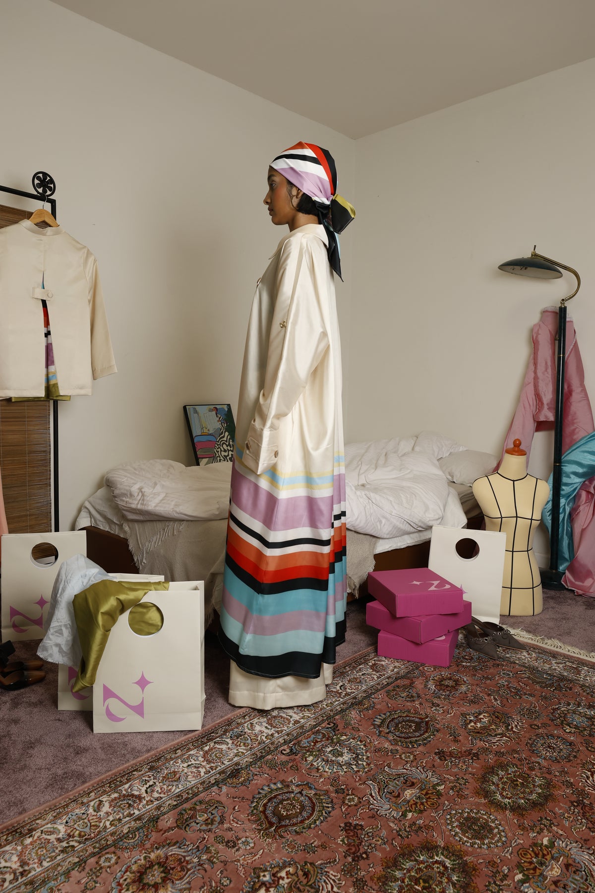 Dima Stripes Trench Coat