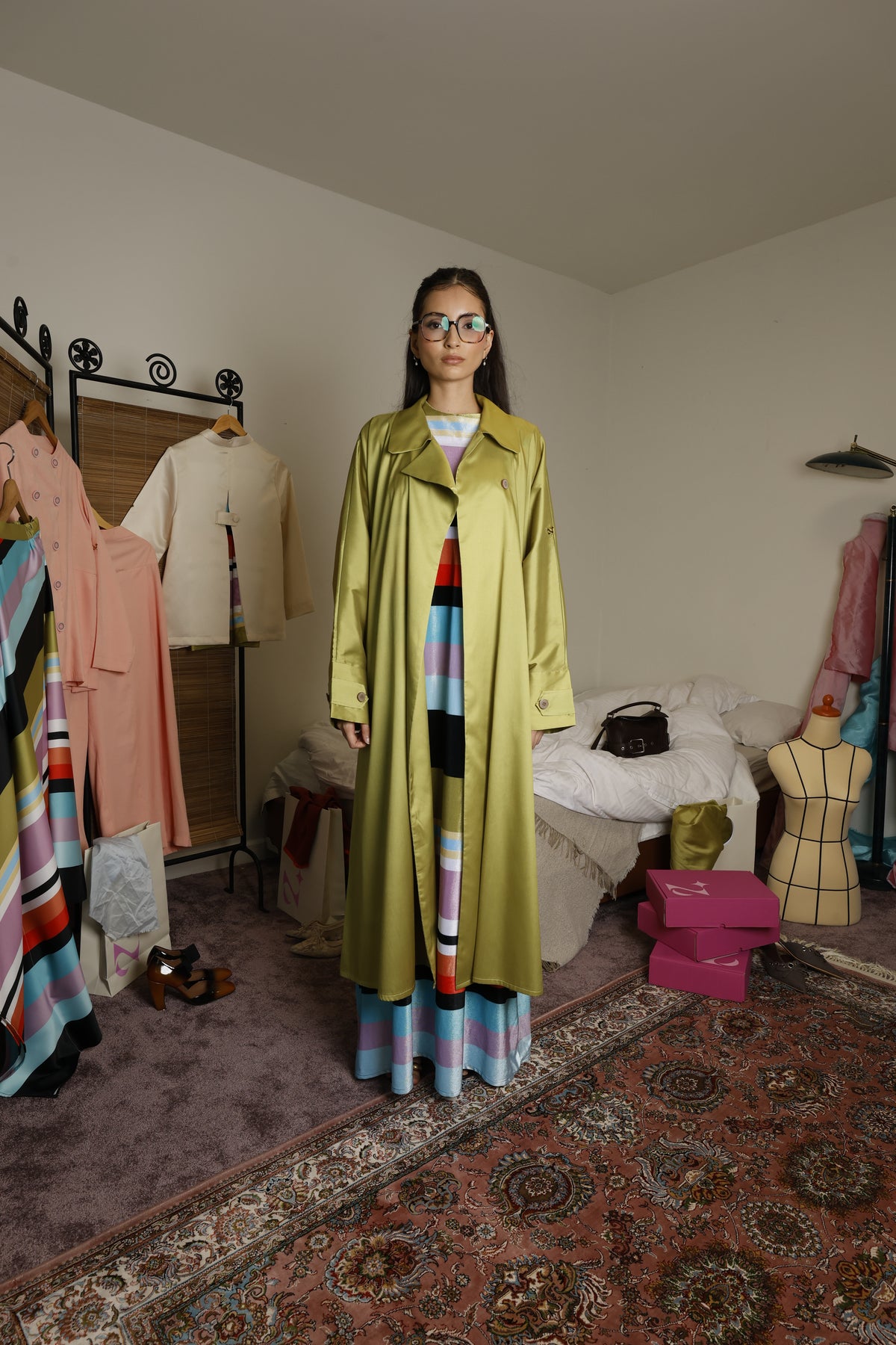 Dima Olive Trench Coat