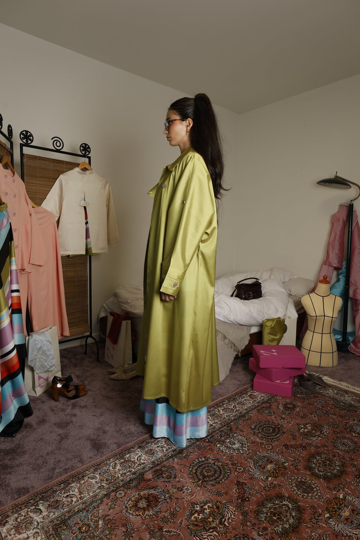 Dima Olive Trench Coat